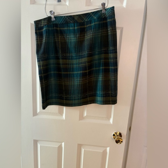 NWOT JJill Teal Plaid Mini Skirt - Picture 8 of 9